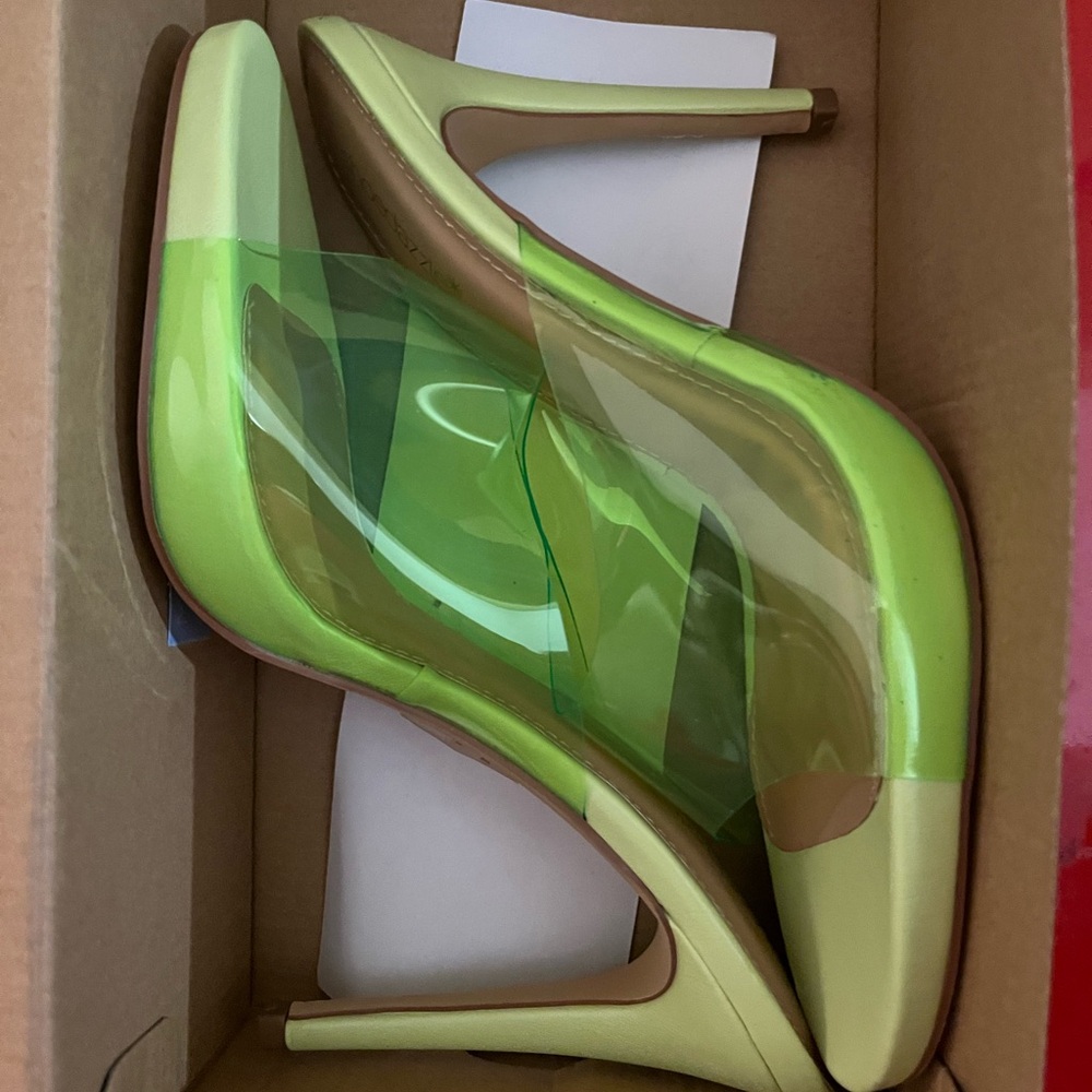 Never worn Green mules